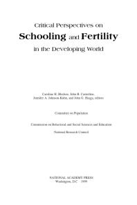 Critical Perspectives on Schooling and Fertility in the Developing World