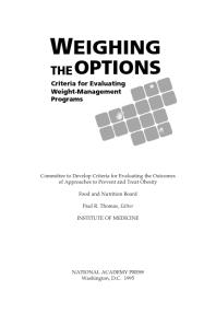 Weighing the Options : Criteria for Evaluating Weight-Management Programs