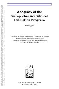 Adequacy of the Comprehensive Clinical Evaluation Program : Nerve Agents