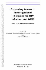 Expanding Access to Investigational Therapies for HIV Infection and AIDS