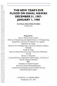 The New Year's Eve Flood on Oahu, Hawaii : December 31, 1987 - January 1 1988