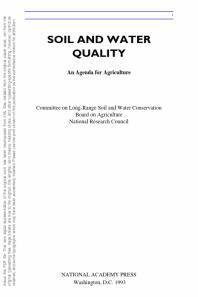 Soil and Water Quality : An Agenda for Agriculture