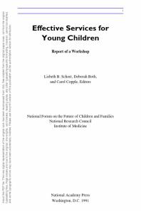 Effective Services for Young Children : Report of a Workshop