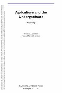 Agriculture and the Undergraduate