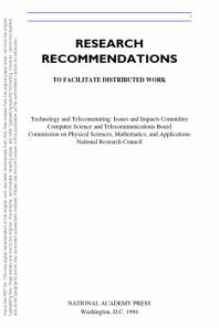 Research Recommendations to Facilitate Distributed Work