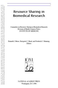 Resource Sharing in Biomedical Research