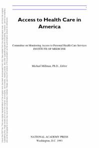 Access to Health Care in America