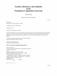 Teachers, Discourses, and Authority in the Postmodern Composition Classroom