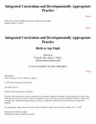 Integrated Curriculum and Developmentally Appropriate Practice : Birth to Age Eight