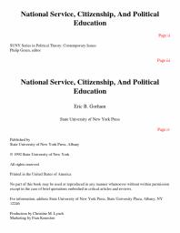 National Service, Citizenship, and Political Education