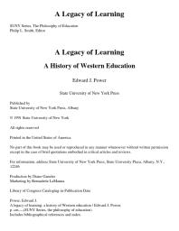 A Legacy of Learning : A History of Western Education