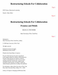 Restructuring Schools for Collaboration : Promises and Pitfalls