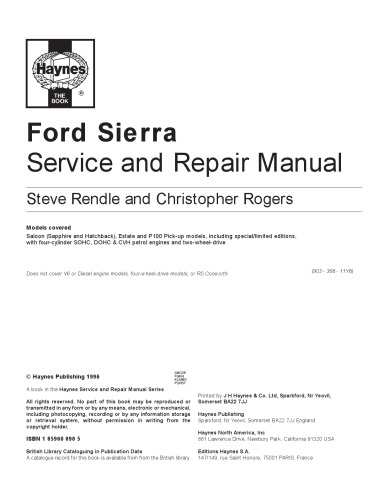 Ford Sierra 4-Cylinder Service and Repair Manual