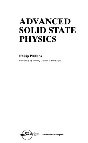 Advanced Solid State Physics