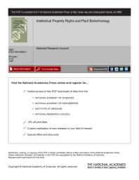 Intellectual Property Rights and Plant Biotechnology