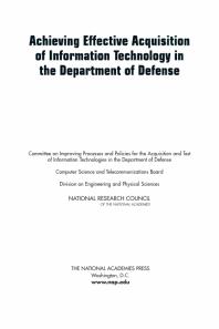 Achieving Effective Acquisition of Information Technology in the Department of Defense