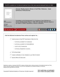 Chronic Multisymptom Illness in Gulf War Veterans : Case Definitions Reexamined