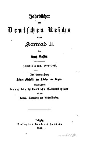 Jahrbücher des Deutschen Reichs unter Konrad II./ 1032 - 1039