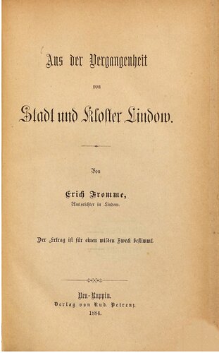 Aus der Vergangenheit von Stadt und Kloster Lindow