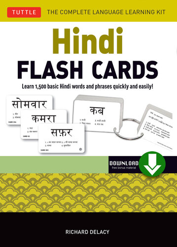 Hindi Flash Cards Kit: Learn 1,500 basic Hindi words and phrases quickly and easily! (Online Audio Included)