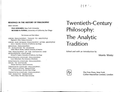 Twentieth-Century Philosophy: The Analytic Tradition 