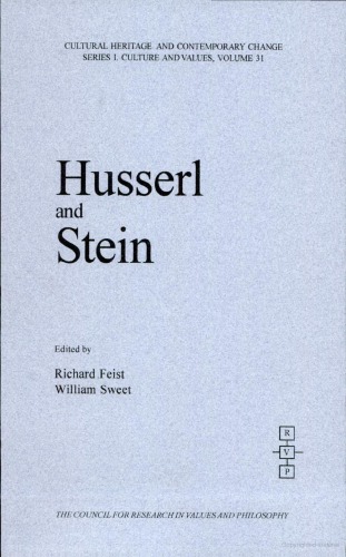 Husserl and Stein (Cultural Heritage and Contemporary Change)