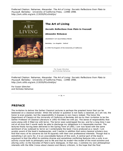 The Art of Living: Socratic Reflections from Plato to Foucault