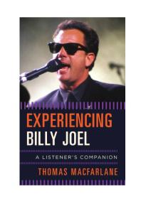 Experiencing Billy Joel : A Listener's Companion