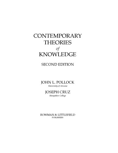 Contemporary Theories of Knowledge