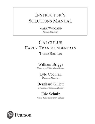 Calculus Early Transcendentals - Instructor's Solutions Manual