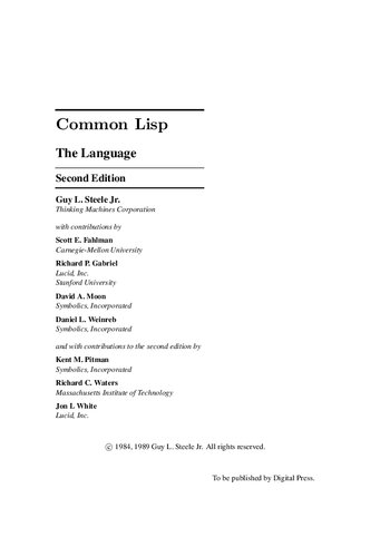 Common LISP: The Language