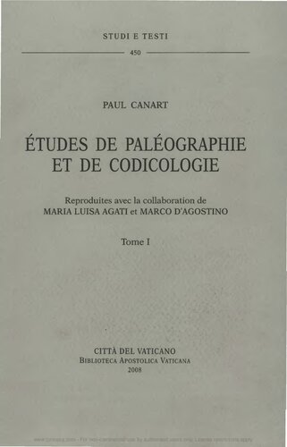 Études de paléographie et de codicologie