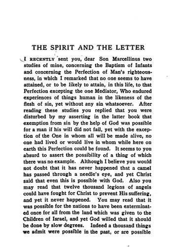 On The Spirit And The Letter