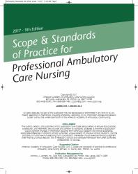 Scope and Standards of Practice for Professional Ambulatory Care Nursing