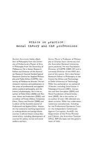 Ethics in Practice : Moral Theory and the Professions