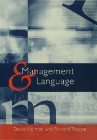 Management and Language : The Manager As a Practical Author