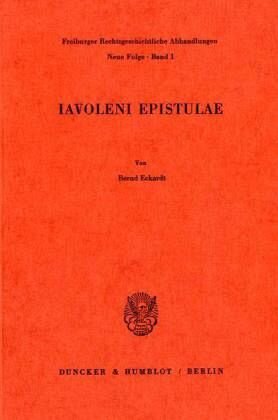 Iavoleni Epistulae.: Dissertationsschrift. Dissertationsschrift