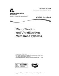 AWWA B112-19 Microfiltration and Ultrafiltration Membrane Systems