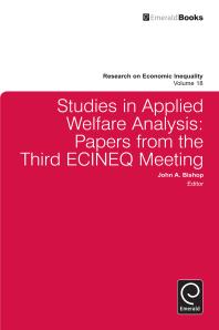 Studies in Applied Welfare Analysis : Papers from the Third ECINEQ Meeting