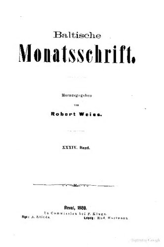 Baltische Monatsschrift