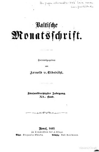 Baltische Monatsschrift