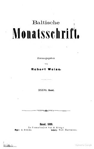 Baltische Monatsschrift