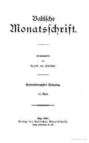 Baltische Monatsschrift