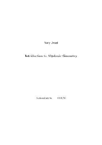 Introduction to algebraic geometry