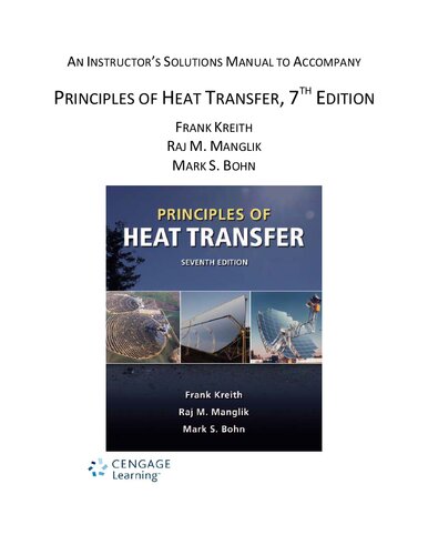 Principles of Heat Transfer Solutions Manual 7th Edition