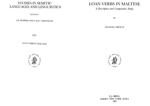 Loan Verbs in Maltese: A Descriptive and Comparative Study 