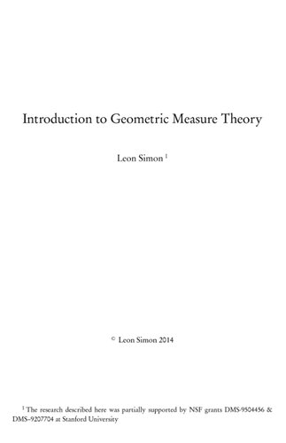 Introduction to geometric measure theory