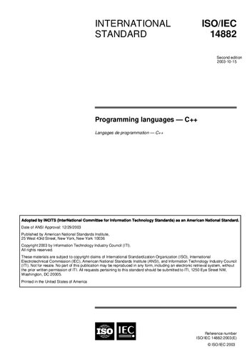 ISO-IEC 14882-2003 Information technology — Programming languages — C++