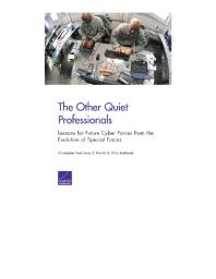 The Other Quiet Professionals: Lessons for Future Cyber Forces from the Evolution of Special Forces