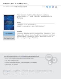 Policy Issues in the Clinical Development and Use of Immunotherapy for Cancer Treatment: Proceedings of a Workshop